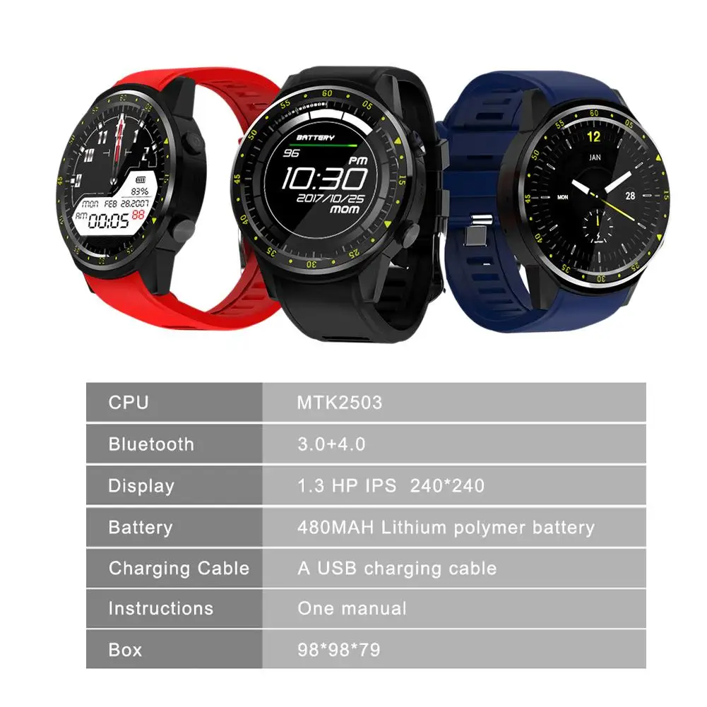 Bluetooth 4 0 Полный Круглый IPS сенсорный экран высокой четкости MT2503 чип смарт GPS