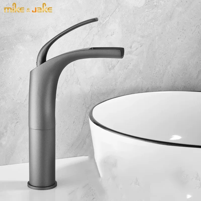 Bathroom gunmetal basin mixer faucet brass bathroom gun metal gray mix single handle black sink