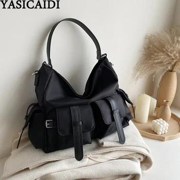 

YASICAIDI Casual Tote Oxford Handbag Multi Zipper Pocket Purse Large Capacity Crossbody Bags For Women 2019 New Sac A Main Femme