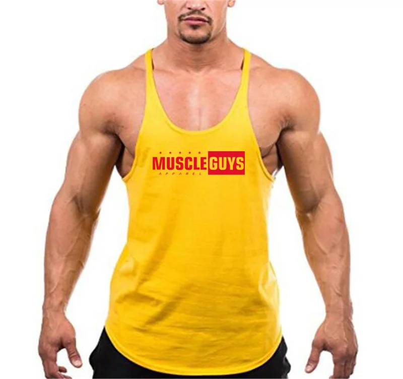 Muscleguys для бодибилдинга майка мужская Y back gym Майка для фитнеса мужская хлопковая майка для мускулистых мужчин рубашка без рукавов