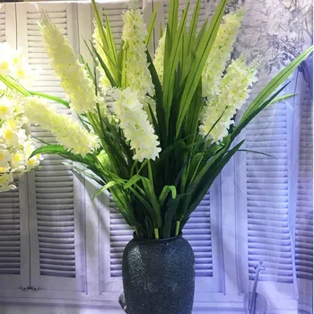 

110cm Large Artificial Rare Hyacinth Silk White Wedding Flower Tropical High Plant Flower Material Family Living Room Party Deco