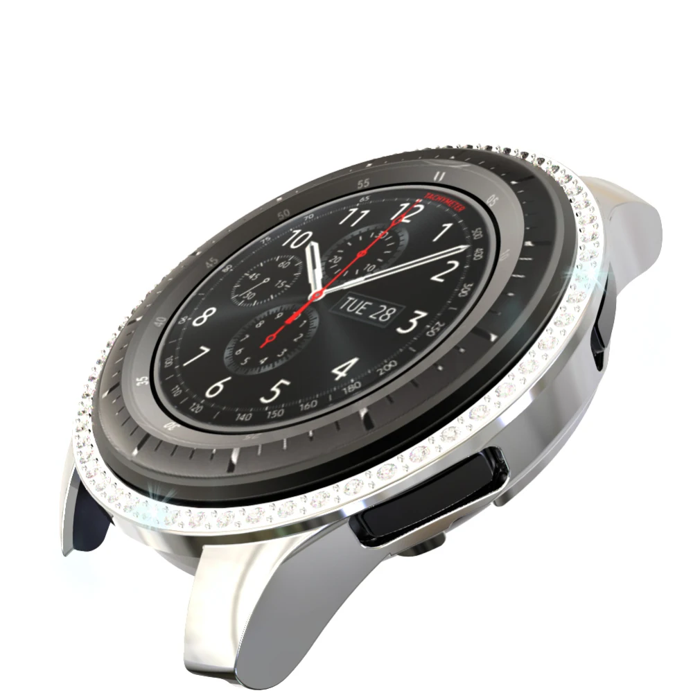 Чехол со стразами для samsung Galaxy Watch, 46 мм, 42 мм, бампер, аксессуары для умных часов, защитный корпус из поликарбоната, защитная рамка