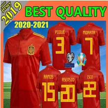 19 20 испанские футбольные майки PIQUE SERGIO A. INIESTA MORATA KOKE ramos ASENSIO SILVA ISCO новые футбольные футболки для взрослых