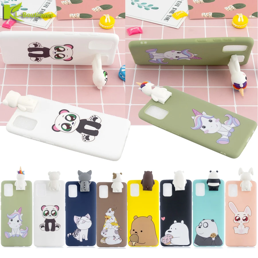 on for etui Samsung Galaxy A51 A71 A50 A70 A10 A30 A40 A01 A11 A21 A31 A41 A81 A91 A10S A20S A20E Case 3D Unicorn Silicone Cover | Мобильные