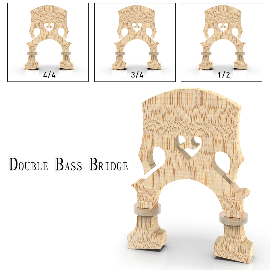 

High Quality Natural Dried AA Grade Maple Wood w/ Nice Pattern Adjustable 4/4 3/4 1/2 Upright Bass Bridge For Double