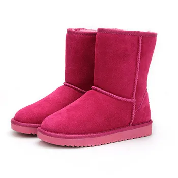 

Nice New Free Shipping Classic Waterproof Genuine Cowhide Leather Snow Boots Wool Women Boots Warm Winter Shoes for Women