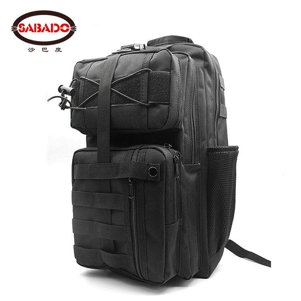 45L большой емкости мужские армейские тактические рюкзаки военные штурмовые сумки наружные 3P EDC Molle пакет для треккинга кемпинга охоты сумка - Цвет: Black