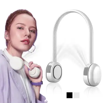 

Mini USB Portable Fan Neck Fan Neckband With Rechargeable Battery Small Desk Fans handheld Air Cooler Conditioner for Room