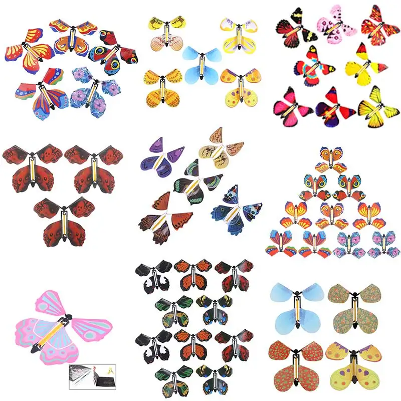 

Magic Butterfly flying Card Toy with Empty Hands Butterfly Wedding Magic Props Magic Tricks Color random 1/2/3/5/10pcs