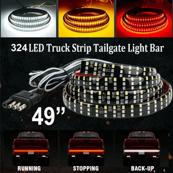 

3Row Tailgate Light Bar 49inch Strip Reverse Brake Signal 7500K Waterproof