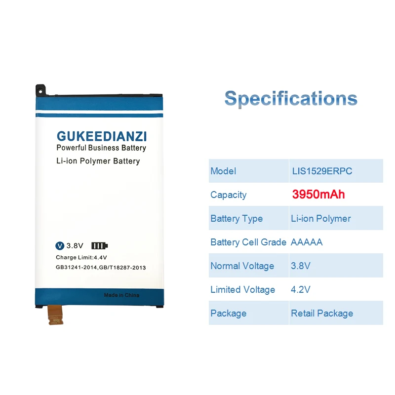 Аккумулятор GUKEEDIANZI 3950 мАч для SONY Xperia Z1 mini Xperia Z1 Compact D5503 M51w LIS1529ERPC, аккумулятор для телефона