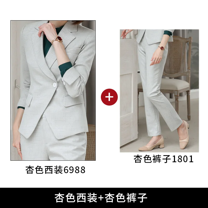 Pants suit Женские костюмы осень-зима новые талии утягивающие гофрированные профессиональные темпераментные тонкие брюки женский костюм из двух предметов - Цвет: Pants suit