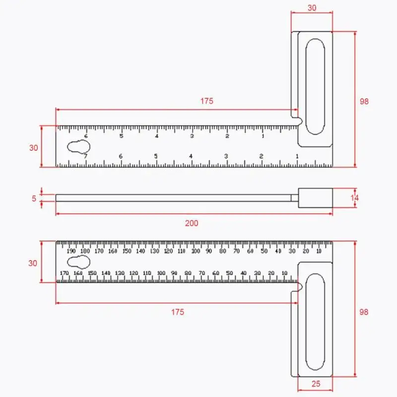 200 мм 90 градусов прямоугольная линейка держатель для измерения деревообработки транспортир инженеры дерево измерительный инструмент попробуйте квадратный измерительный инструмент