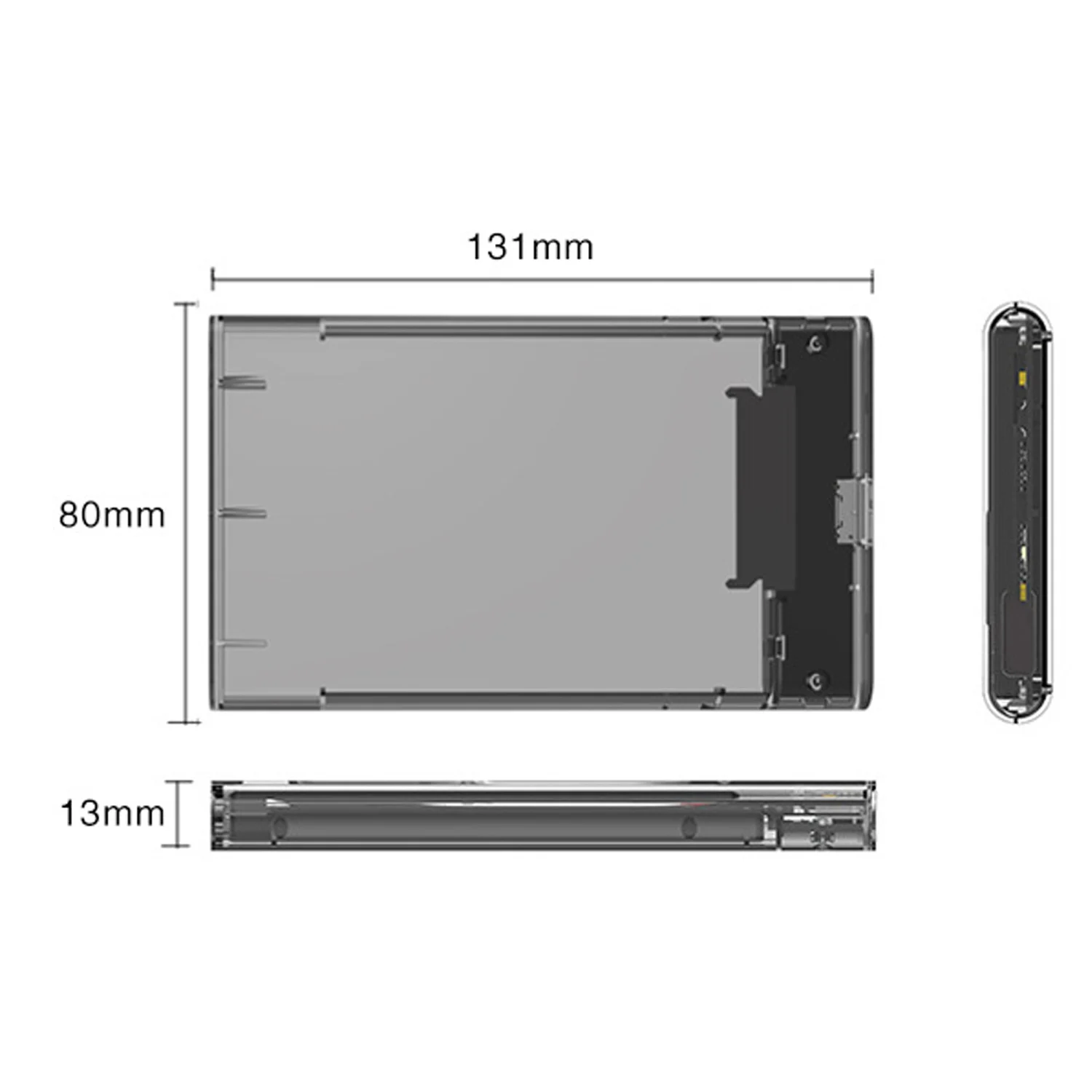 Прозрачный чехол Besegad для внешнего жесткого диска 2 5 дюйма 7 мм 9 SSD SATA HD HDD корпус USB