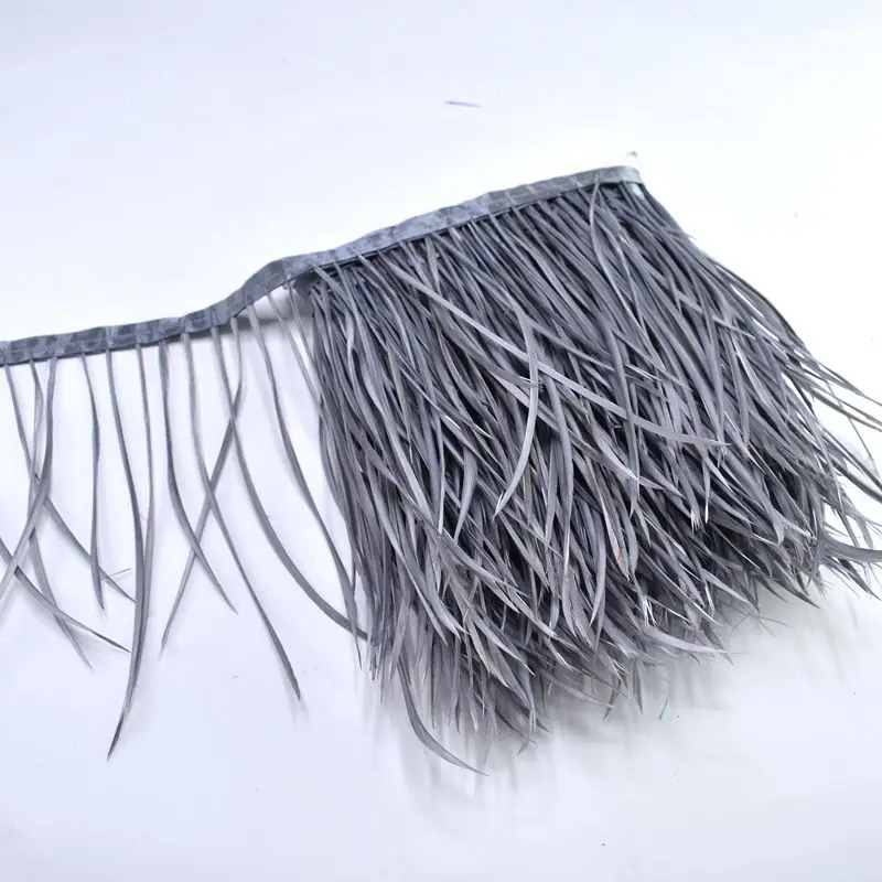 Высокое качество 1 метр gray Goose перья планки бахрома 15-20 см DIY Рождество карнавал перо для шитья одежды декоративные плащи
