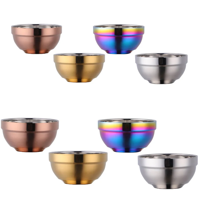 4.48 inch/5.1inch Diameter18/8 stainless steel bowl salad non slip bowl Anti-scald Storage bread pastries Bowls Meal Mixing