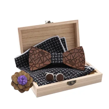 

Fashion Wooden Bow Tie For Men Unisex Hollow Out Carved Retro Neck Ties Adjustable Strap Vintage Bowtie