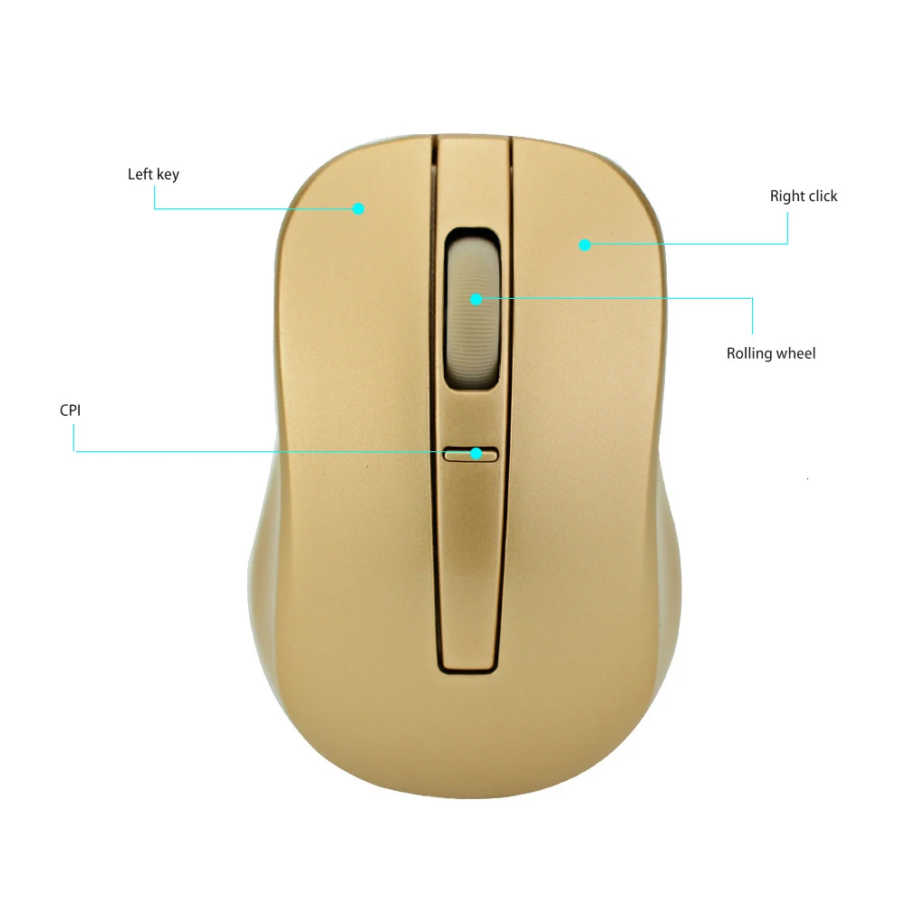 CHYI Беспроводная Мини Портативная компьютерная мышь эргономичная Usb оптическая Mause маленькая Бесшумная Золотая компьютерная мышь для дома/офиса ноутбука Macbook