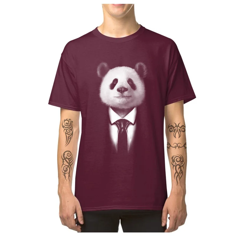 Mr._Panda_1094 Family Tops Tees Short Sleeve for Men 100% Cotton Summer Autumn O-Neck Tshirts Simple Style Tee Shirt Slim Fit Mr._Panda_1094 maroon