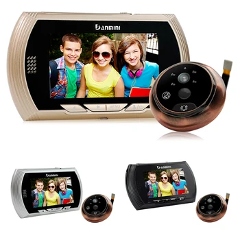 

DANMINI Golden Door Viewer Camera 4.3 Inch TFT LCD Sn Peephole Viewer Night Vision Digital Doorbell Video Recorder