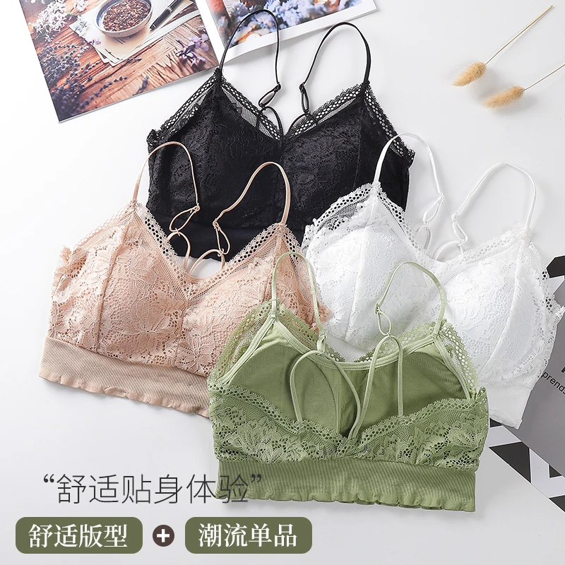 

Women's Cotton Bra Tube Top Bra Sexy Lace Top Women's Sling Underwear Seamless New Bra Female Crop Top Ladies Tops Bralette