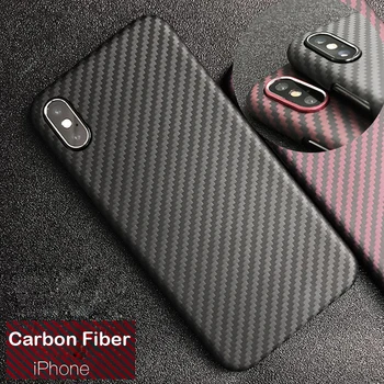 

Luxury Real Carbon Fiber & Kevlar 0.6mm Slim Protective Case Cover For iPhone X XS XR Max 7 8Plus