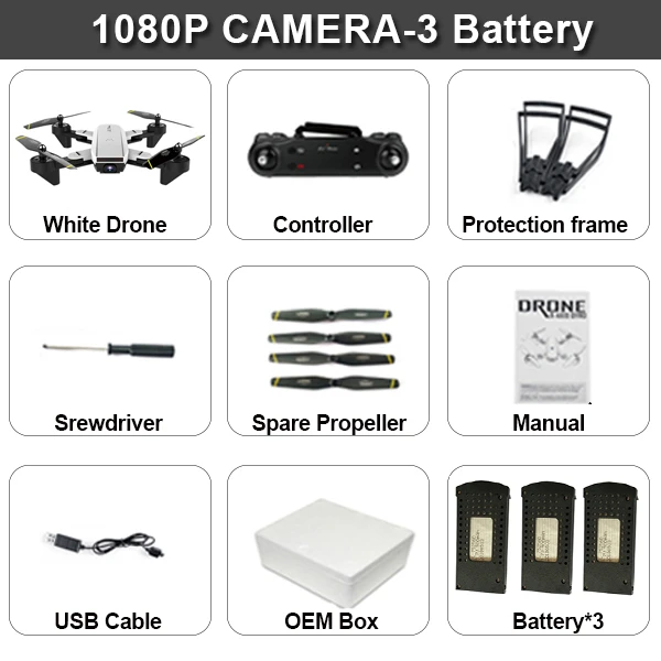 SG700D 4K Квадрокоптер Дрон Дроны с камерой Hd мини Дрон Rc вертолет игрушки профессиональный Дрон Com камера Квадрокоптер гоночный - Цвет: 1080P White 3B