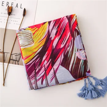 

2020 Ladies fashion long plant floral printed Viscose Shawl Scarf Autumn Winter Muffler Headband Foulard Sjaal Wrap Hijab Snood