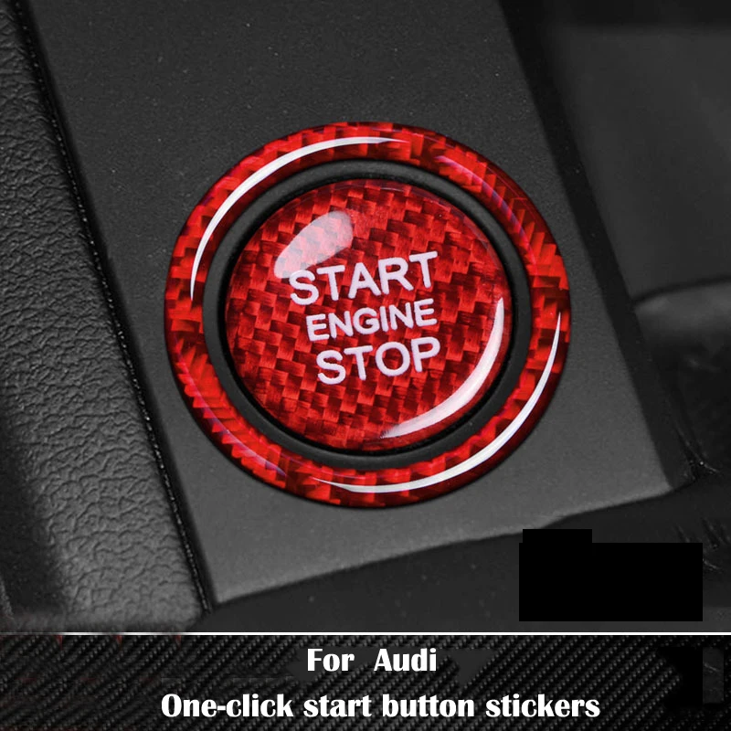 

for Audi A3 A4 A5 A6 c5 c6 Q5 Q7 S3 S6 S7 carbon fiber car engine ignition start stop button decorative cover auto parts