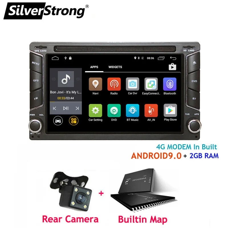 Sale SilverStrong Android9.0 2Din Car DVD 4G Modem 2Din Radio Universal Car Stereo Double Din GPS car android  radio 6258 1