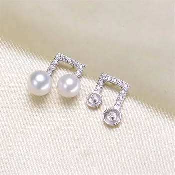 

925 Sterling Silver Plating Earrings Pearl Earrings Accessories Findings Earrings Jewelry Parts Fittings Mountings DIY Girl Gift