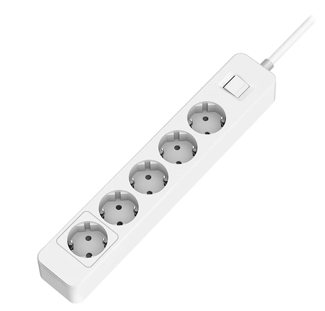 AC Power Strip with switch 1.5 M White 3x Safety Socket CEE 7/4 Child Security