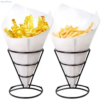 

2-Piece French Fry Stand Cone Basket Holder For Fries Fish And Chips And Appetizers