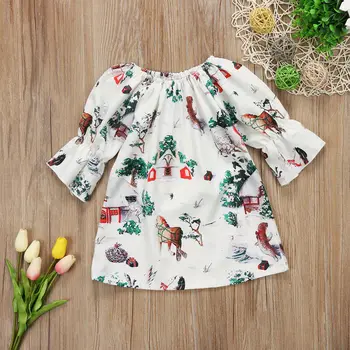 

Hot Cute Newborn Kids Girls Reindeer Princess Dress Party Costume Floral dress