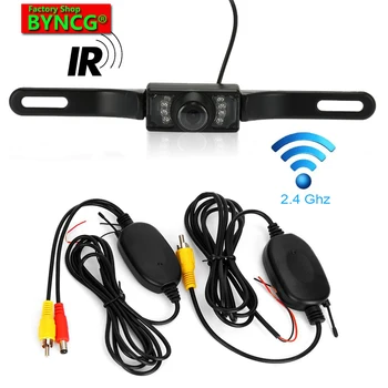 

BYNCG Car Waterproof IR Night Vision Car Rearview Camera 7 LED+Wireless Transmitter & Receiver Rear View Camera Free shipping