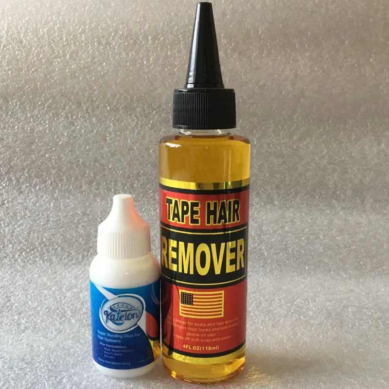 1 glue with 1 remove Новое поступление, 1 бутылка, 1,3 унций, 38 мл, Katelon, супер склеивание, клей для парика, 1 бутылка, 4 унции, 118 мл, лента для удаления волос - Цвет: 1 glue with 1 remove