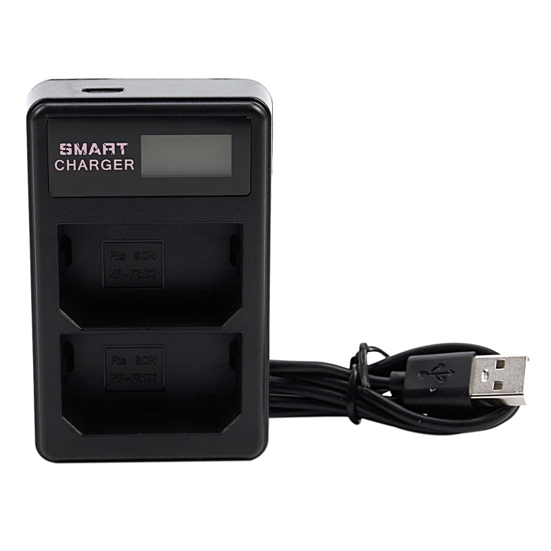 Lcd Usb Dual Battery Charger For Sony Np-Fz100 Ilce-9 A9 A7Riii A7Iii A7Rm3
