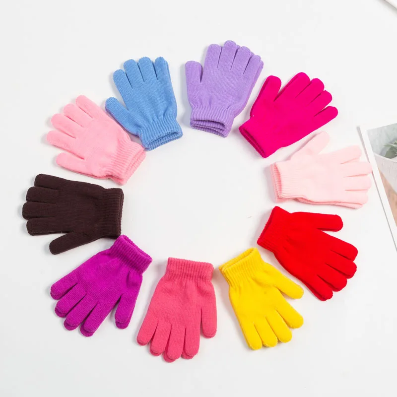 Winter Thick Warm Unisex Boy Girls Soft Full Finger Kids Gloves Children Knitted Mittens Glove перчатки детские snow gloves,baby gloves,girl gloves