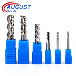 Augusttool hrc50 carboneto de liga alumínio fresa de aço tungstênio fresa cnc 3 flauta alumínio cobre millings ferramentas