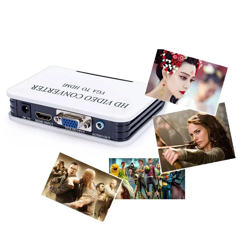 1080P Audio VGA to HDMI HD HDTV Video Converter Box Adapter for PC Laptop DVD