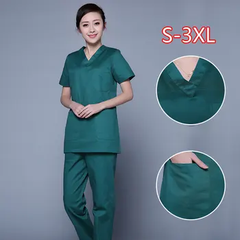 

Surgical Clothes Female Cotton Summer Korean Short-sleeved Thin Split Nurse Doctor Men Unisex Tops 2020