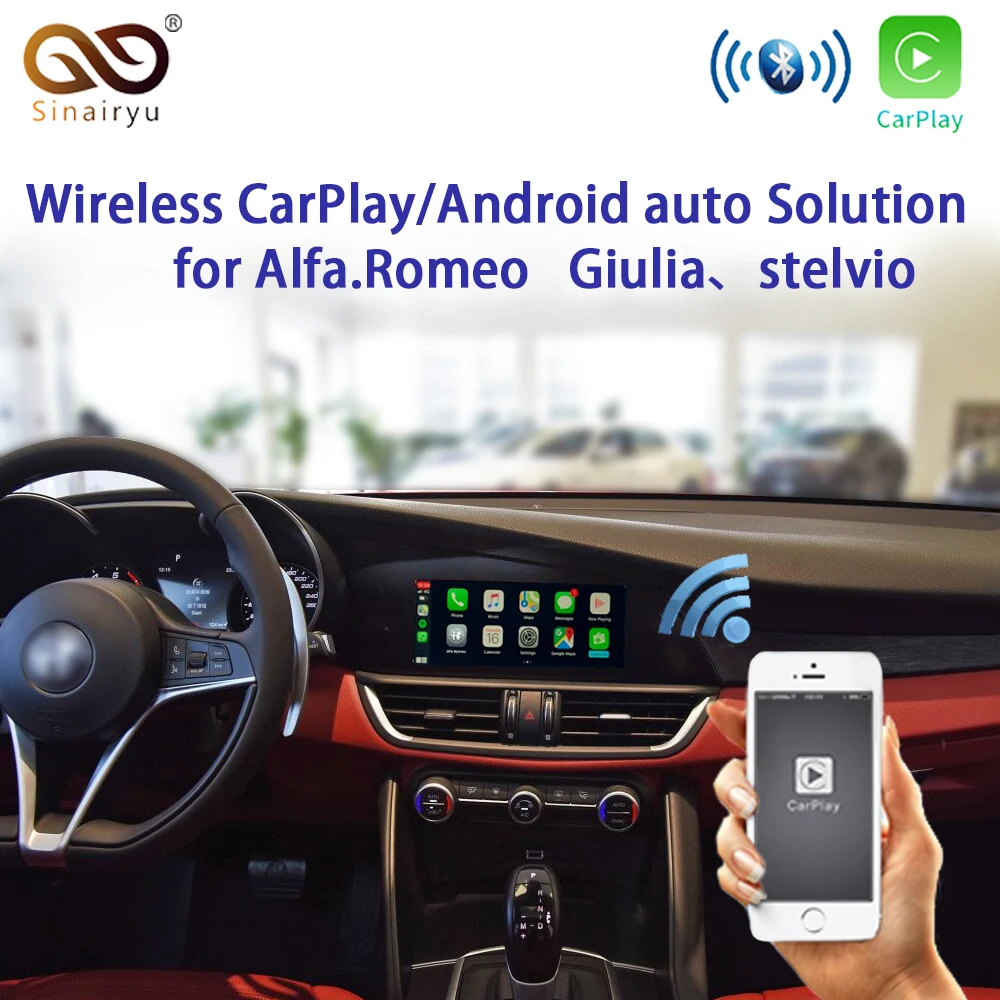 Wireless CarPlay/AndroidAuto Smart Module iSmart auto Wireless CarPlay for Alfa Romeo Stelvio & Giulia 16-19 Models