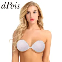 1 пара для женщин дамы цветочные кружева вышивка пуш-ап бюстгальтеры липкие самоклеющиеся силиконовые Bralette без бретелек и без спинки невидимый бюстгальтер