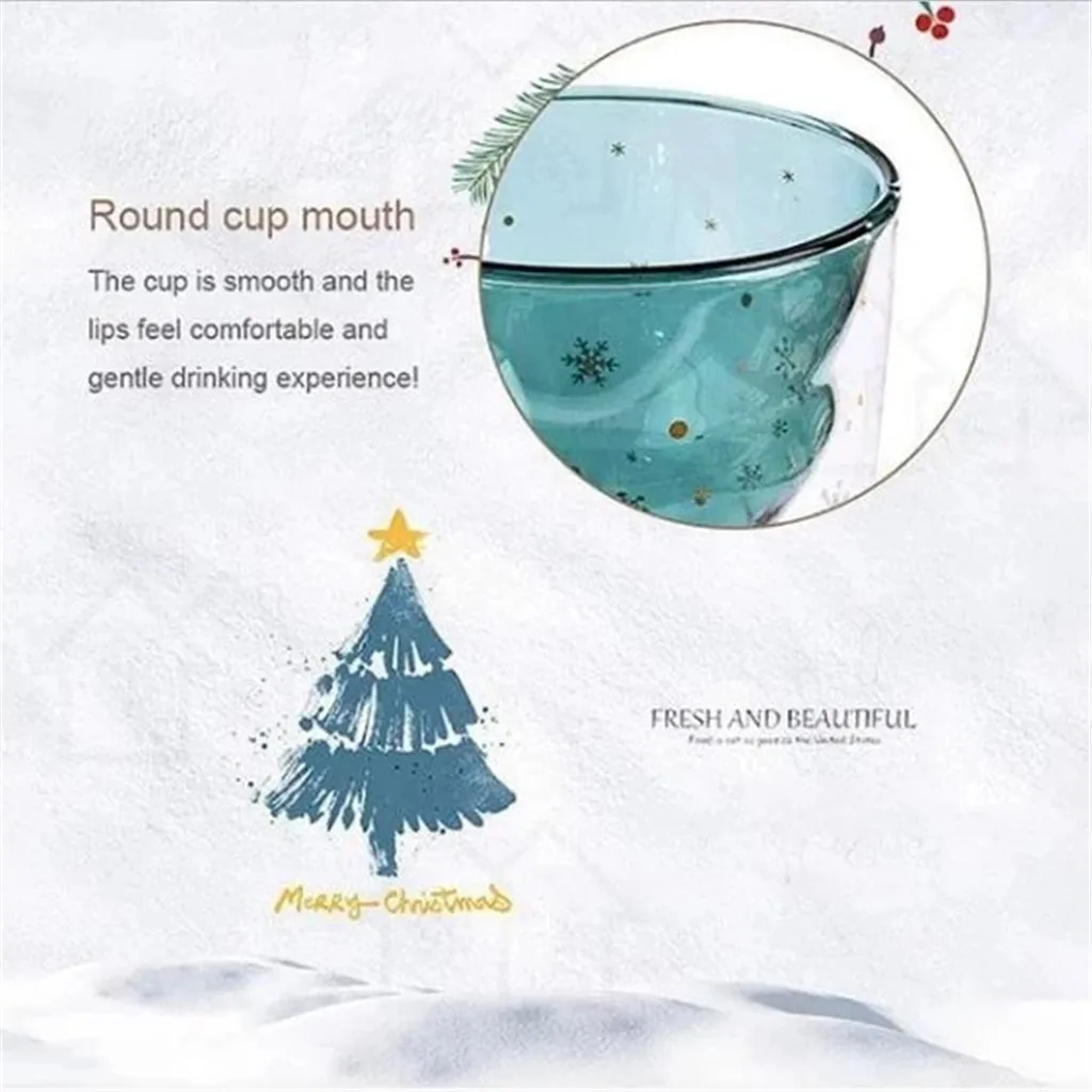Креативная двухслойная стеклянная Рождественская елка звезда чашка для воды высокая температура кружка Новое поступление Прямая поставка