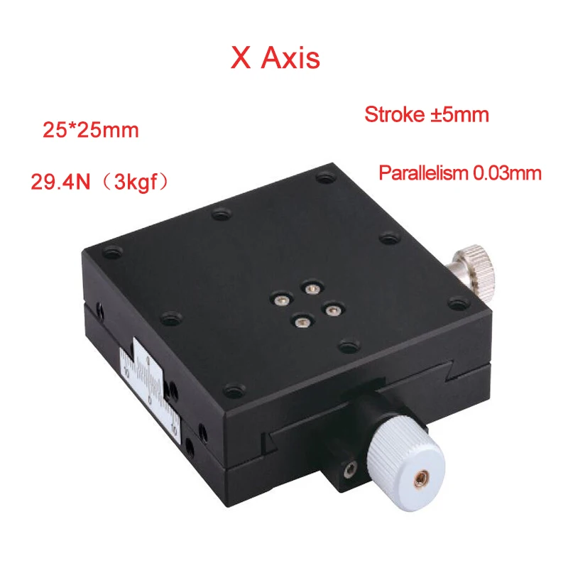 X Axis Manual Precision Displacement Platform Cross Rail Sliding Stage Table