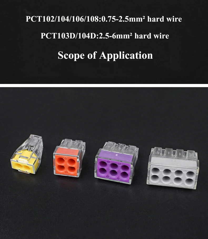 10/30/50/100 stücke Universal Compact Draht Verdrahtung Stecker Leiter Terminal Block Mit Hebel 102/103D/104D/104/106/108 – Detail 11