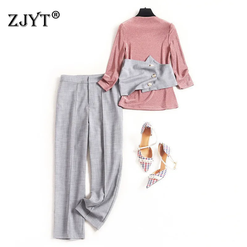 

Fashion Lady Casual Twinset 2020 New Spring Designers Women's Long Sleeve Top and Pants Suit 3Piece Clothing Sets