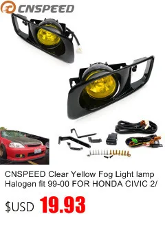CNSPEED туман светильник фар дальнего света Противотуманные фары для HONDA CIVIC 1996-1998 2/3/4 DR с переключатель белого и желтого цвета YC100477