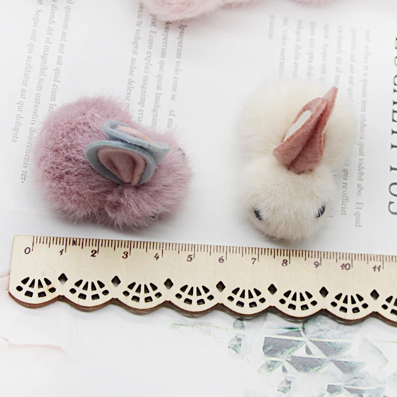 5 шт./лот 3x5 см плюшевые милый кролик аппликации для одежды DIY ручной работы Детские аксессуары для волос и шитья одежды