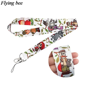 

20pcs/lot Flyingbee Cartoon Lanyard Phone Rope Keychains Phone Lanyard for Keys ID Card Cartoon Lanyards For Men Women X0805